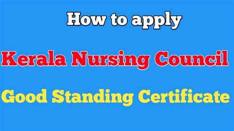 kerala nursing council good standing.